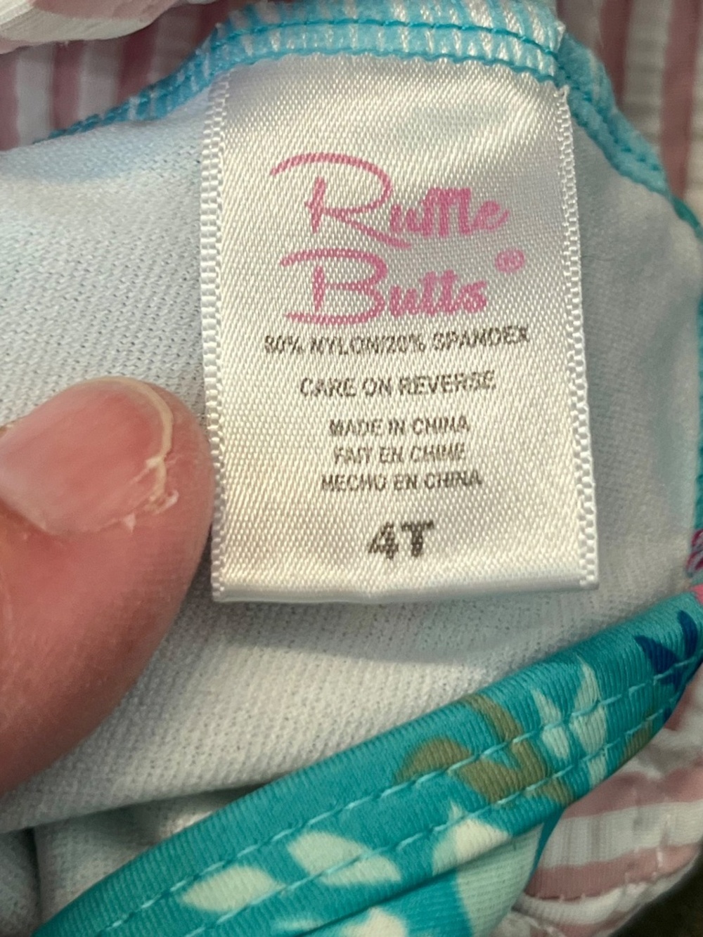 Ruffle Butts Toddler Fancy Me Floral Seersucker Tankini Swim Suit Size 4T - Picture 7 of 12